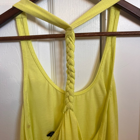 Neon Yellow Racerback Athletic Shirt with Braid Detailing, Size Small - Picture 2 of 4